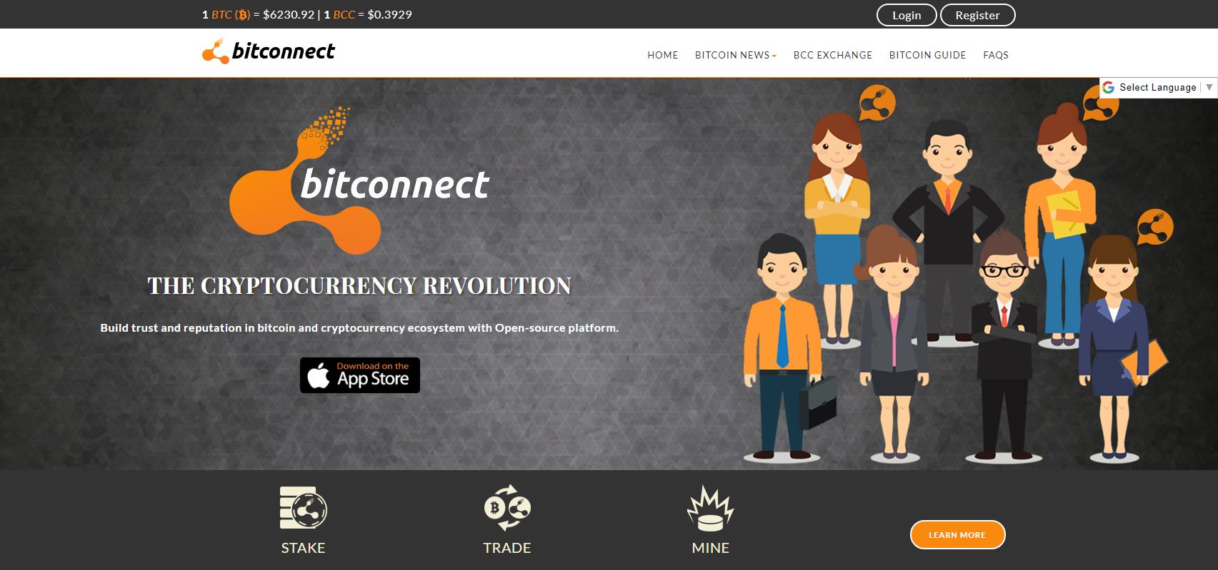 Screenshot av Bitconnect.co