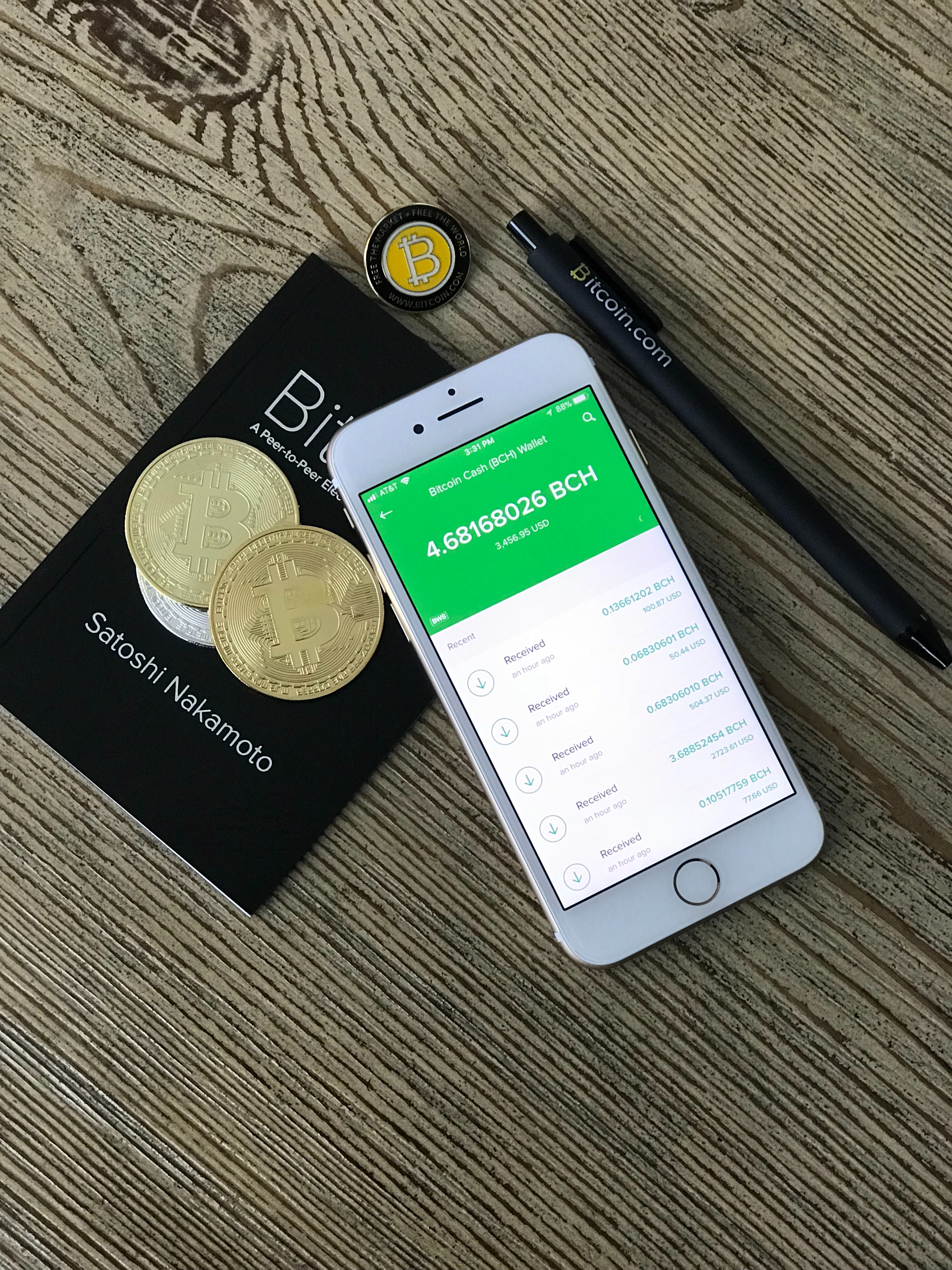 Bitcoin Cash i en iPhone