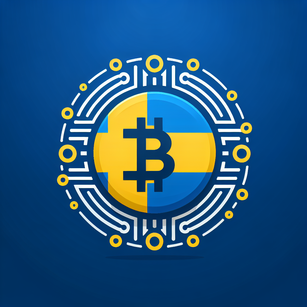 Swedish crypto currency logo with the bitcoin B
