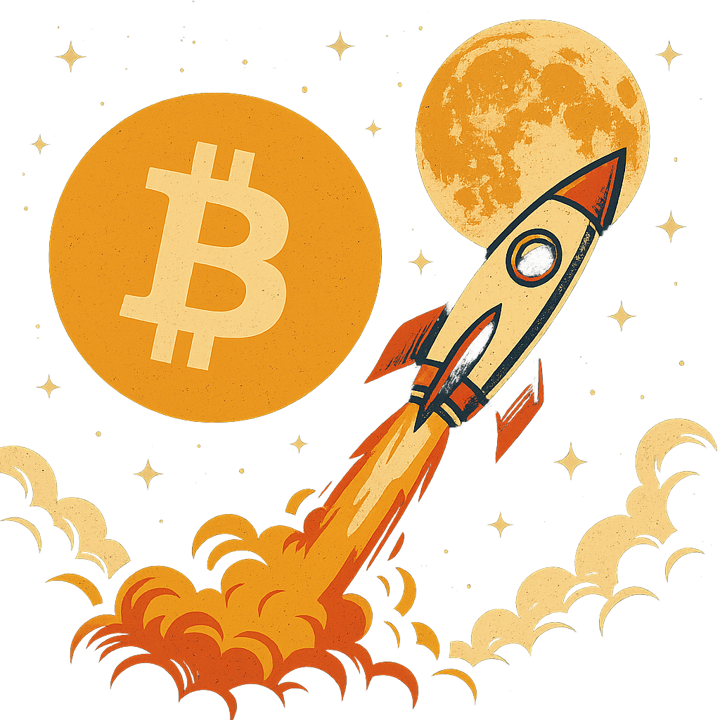 Bitcoin, a rocket and the moon. Bitcoin to the moon!