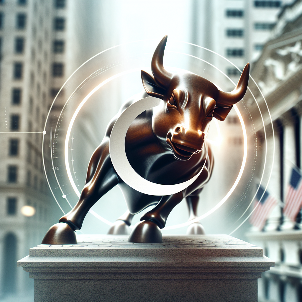 Wall Street Bull with a circle around it