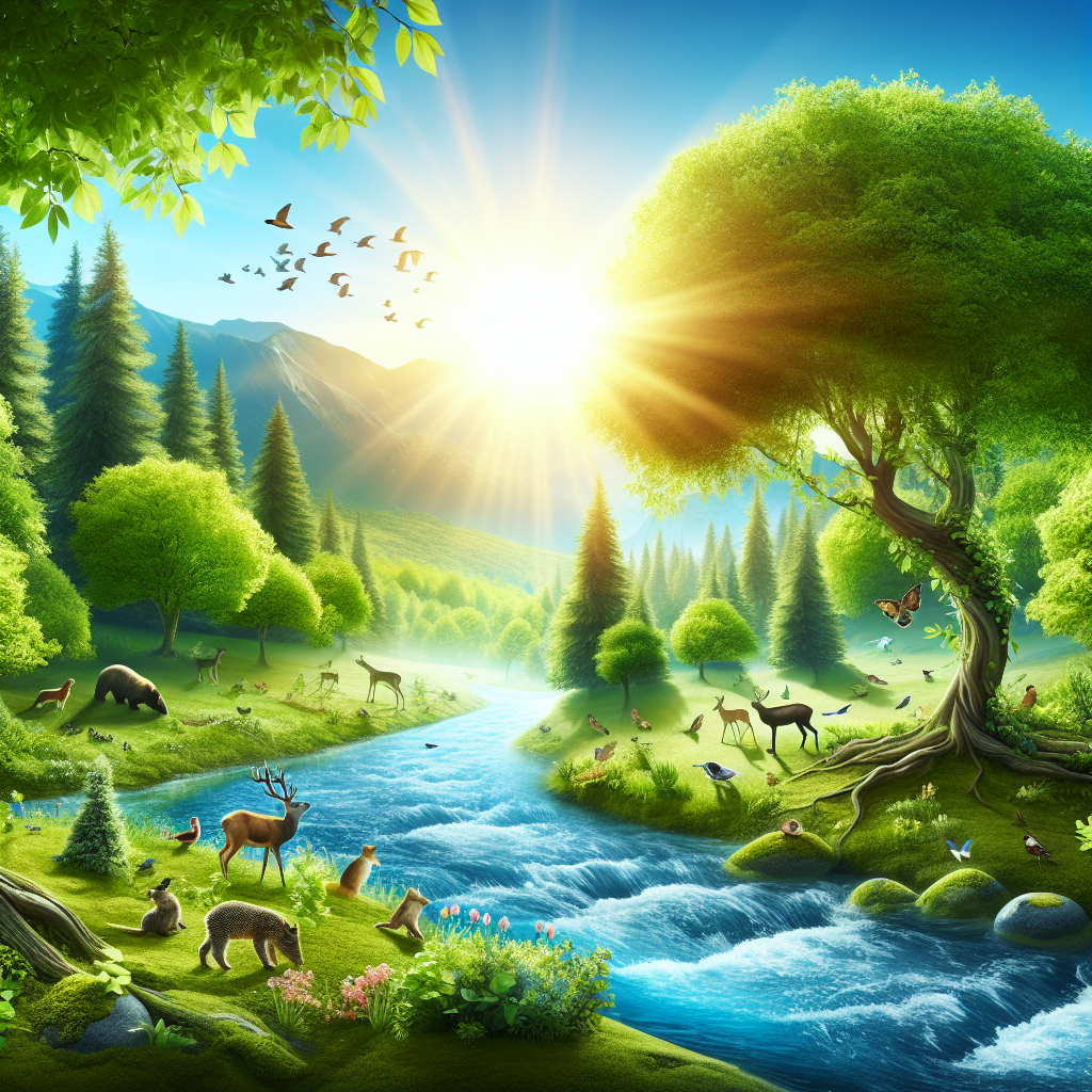 Nature depicted in a cartoonish style