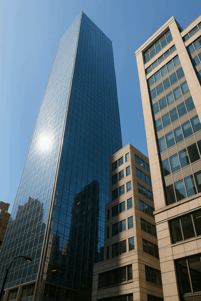 Skyscraper on a sunny day. AI Generated