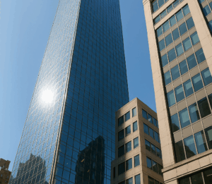Skyscraper on a sunny day. AI Generated