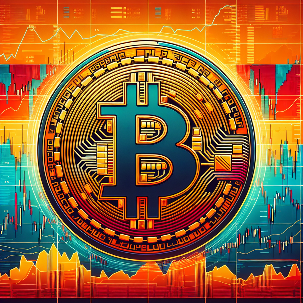 Bitcoin logo i varma färger